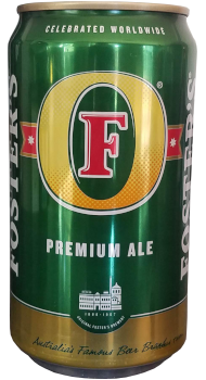 An 'oil can' of Foster's Premium Ale.
